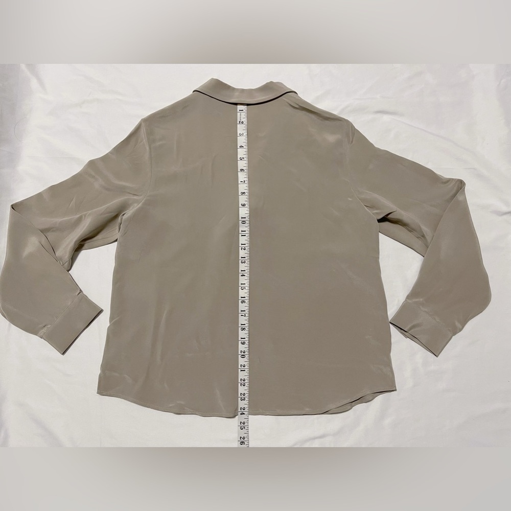 Womens Taupe Tie-Neck Blouse - Picture 10 of 12